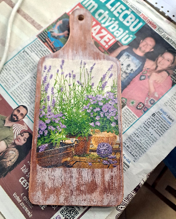 Decoupage na drevo - lopáriky